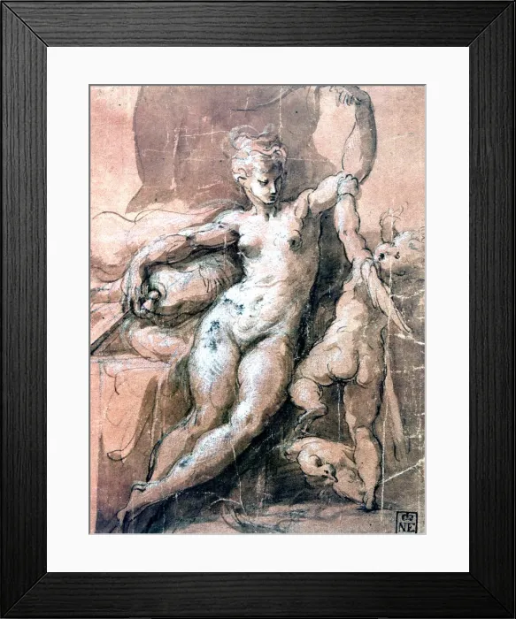 Framed Print : Venus and Child, c1513-1540. Artist: Parmigianino Framed Print : Venus and Child, c1513-1540. Artist: Parmigianino
