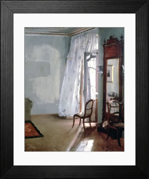 Framed Print : Room with Balcony, 1845. Artist: Adolph Menzel Framed Print : Room with Balcony, 1845. Artist: Adolph Menzel