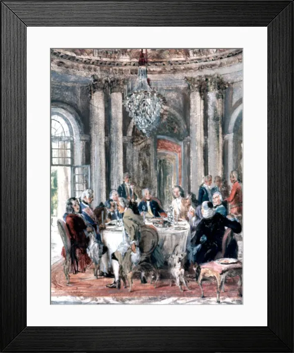 Framed Print : Reunion at the Mansion, 1849. Artist: Adolph Menzel Framed Print : Reunion at the Mansion, 1849. Artist: Adolph Menzel