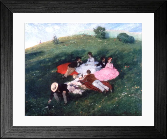 Framed Print : Picnic in May, 1873. Artist: Pal Szinyei Merse Framed Print : Picnic in May, 1873. Artist: Pal Szinyei Merse