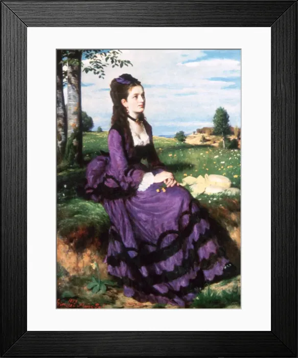 Framed Print : Lady in Violet, 1874. Artist: Pal Szinyei Merse Framed Print : Lady in Violet, 1874. Artist: Pal Szinyei Merse