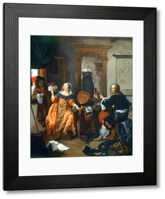 Framed Print : A Musical Party, 1659. Artist: Gabriel Metsu Framed Print : A Musical Party, 1659. Artist: Gabriel Metsu