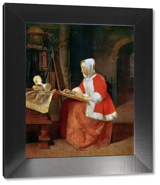 A Woman seated Drawing, c1649-1667. Artist: Gabriel Metsu