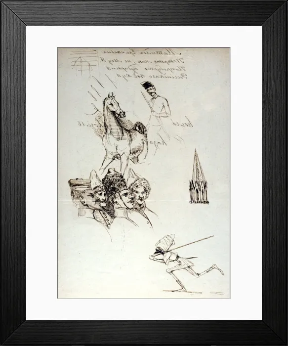 Framed Print : Study of Russians, c1823-1870. Artist: Prosper Merimee