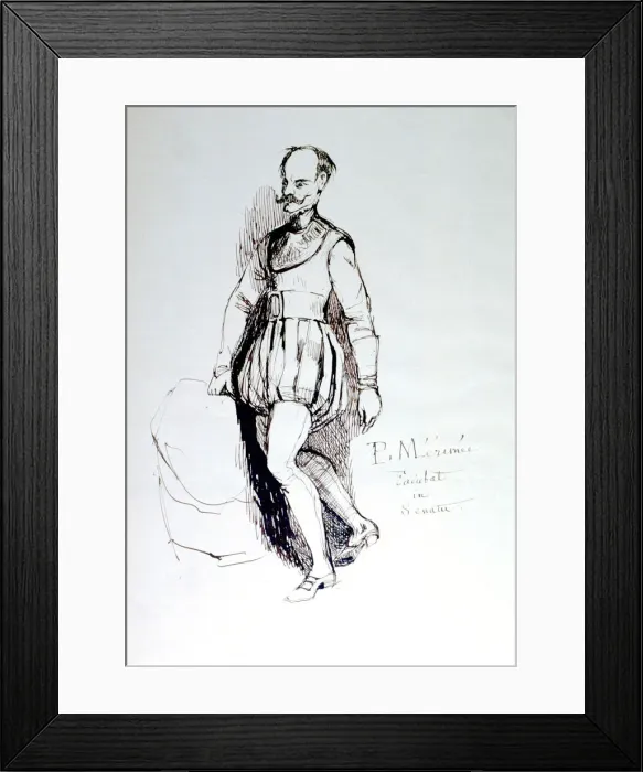 Framed Print : Figure in 16th Century Costume, c1823-1870. Artist: Prosper Merimee Framed Print : Figure in 16th Century Costume, c1823-1870. Artist: Prosper Merimee