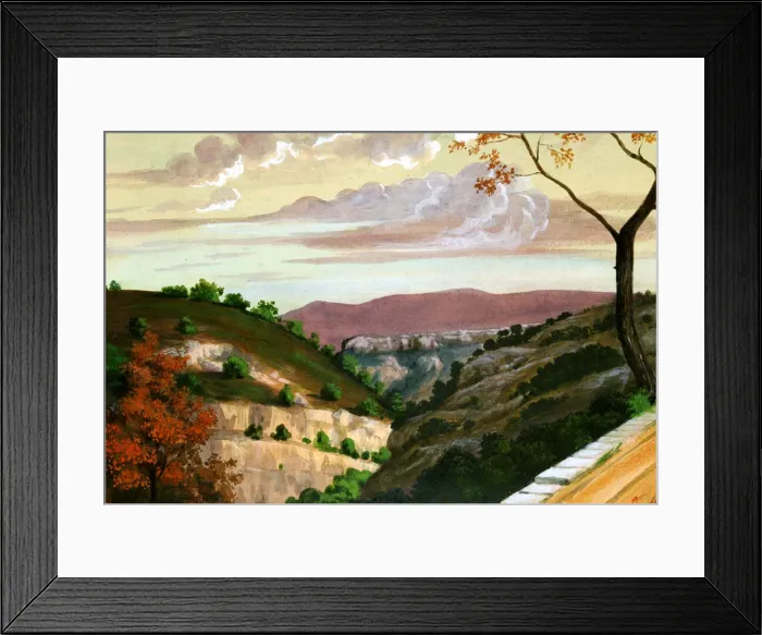 Framed Print : Mediterranean Landscape, c1823-1870. Artist: Prosper Merimee Framed Print : Mediterranean Landscape, c1823-1870. Artist: Prosper Merimee