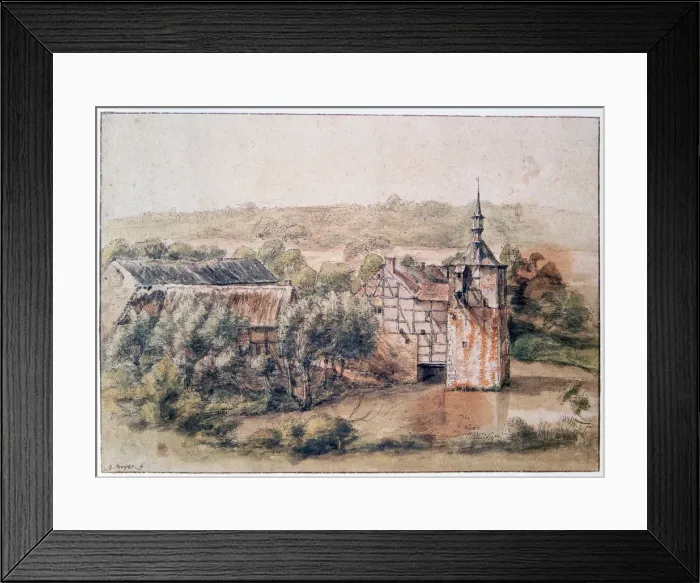 Framed Print : Landscape with Houses, c1643-1687. Artist: Gillis Neyts Framed Print : Landscape with Houses, c1643-1687. Artist: Gillis Neyts