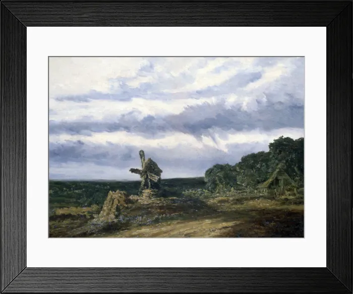 Framed Print : Landscape with a Mill, c1783-1843 Artist: Georges Michel Framed Print : Landscape with a Mill, c1783-1843 Artist: Georges Michel
