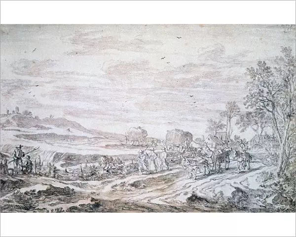 Landscape with Reapers, c1615-1661. Artist: Pieter Molijn