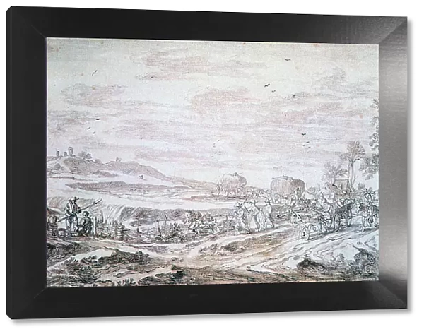 Landscape with Reapers, c1615-1661. Artist: Pieter Molijn