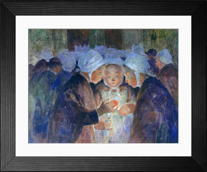 Framed Print : Young People from Breton before a Procession, c1884-1930. Artist: Fernand Loyen du Puigaudeau Framed Print : Young People from Breton before a Procession, c1884-1930. Artist: Fernand Loyen du Puigaudeau
