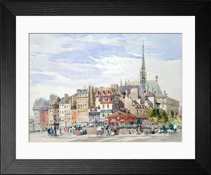 Framed Print : Saint Chapelle and Palace of Justice, c1822-1878. Artist: Charles Claude Pyne Framed Print : Saint Chapelle and Palace of Justice, c1822-1878. Artist: Charles Claude Pyne
