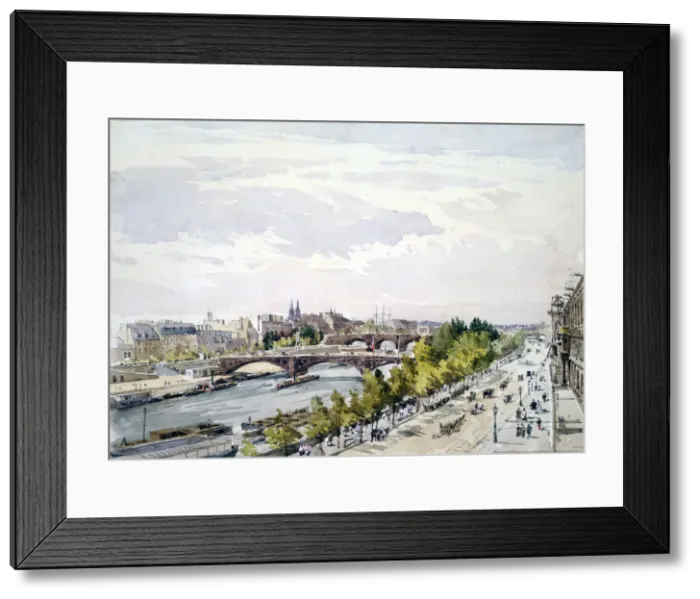Framed Print : Paris, from the Window of the Salle d Apollon in the Louvre looking West, July 1867. Artist: Charles Claude Pyne Framed Print : Paris, from the Window of the Salle d Apollon in the Louvre looking West, July 1867. Artist: Charles Claude Pyne