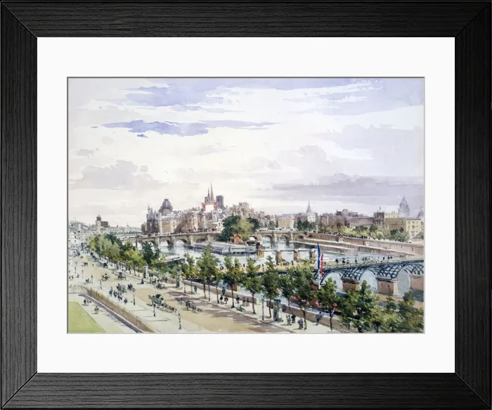 Framed Print : Paris, from the Window of the Salle d Apollon in the Louvre looking East, July 1867. Artist: Charles Claude Pyne Framed Print : Paris, from the Window of the Salle d Apollon in the Louvre looking East, July 1867. Artist: Charles Claude Pyne