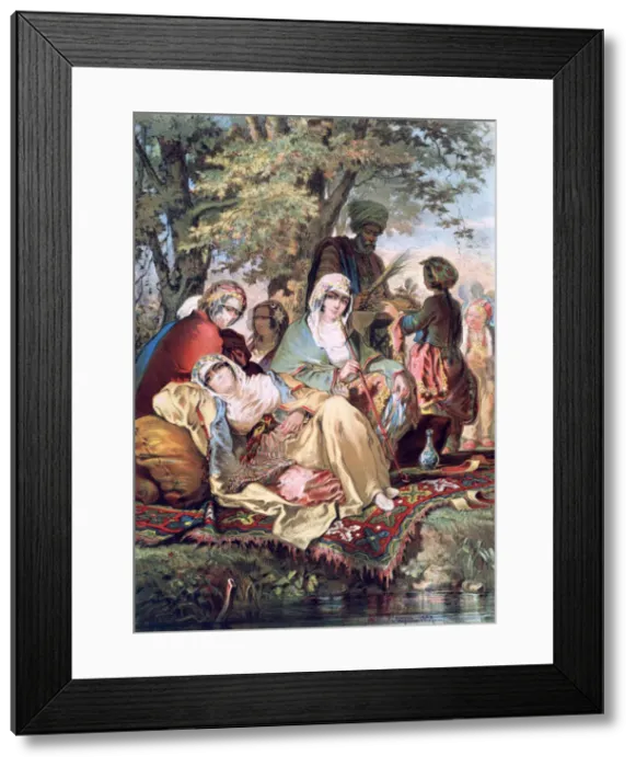 Framed Print : Hareem, 1857. Artist: Amadeo Preziosi Framed Print : Hareem, 1857. Artist: Amadeo Preziosi