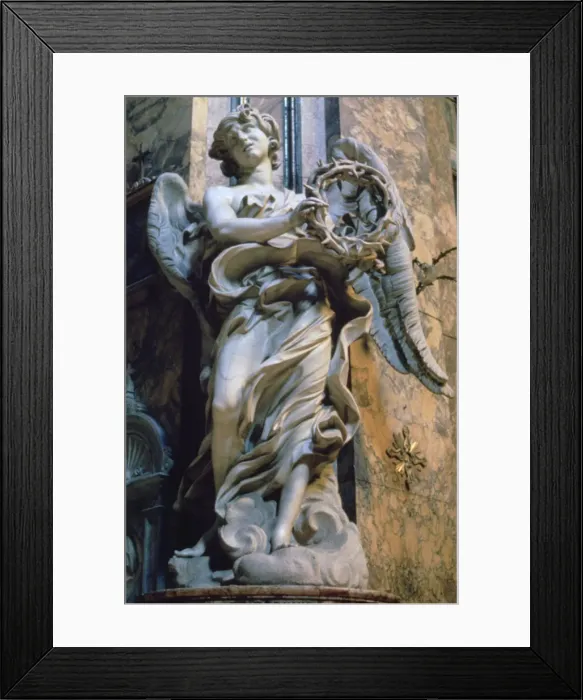 Framed Print : Angel with the Crown of Thorns, 1667-1669. Artist: Gian Lorenzo Bernini