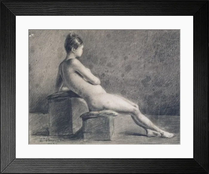 Framed Print : Model in Profile, c1853-1922. Artist: Leon Joseph Florentin Bonnat Framed Print : Model in Profile, c1853-1922. Artist: Leon Joseph Florentin Bonnat