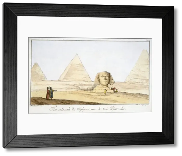 Framed Print : Great Sphinx and Three Pyramids, 18th century. Artist: Tuscher Hafniae Framed Print : Great Sphinx and Three Pyramids, 18th century. Artist: Tuscher Hafniae