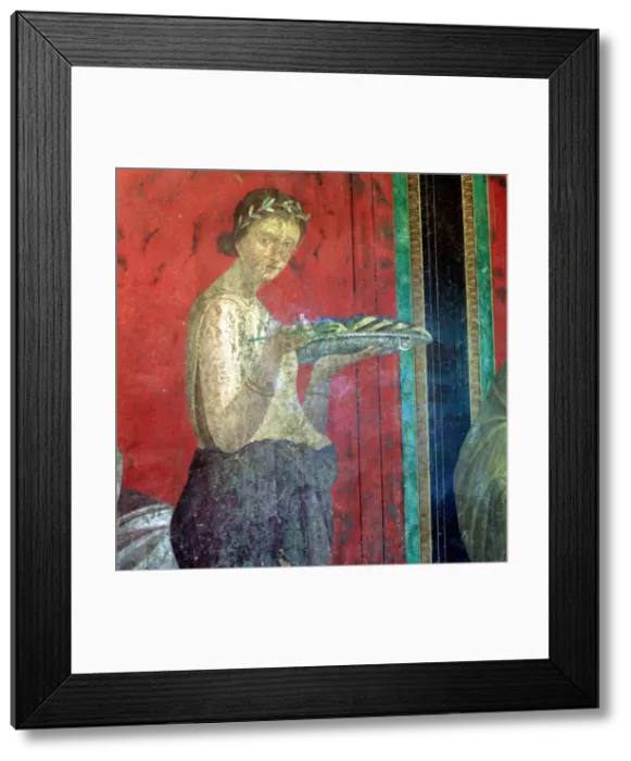 Framed Print : Fresco Detail, Initiate Making an Offering, 1st Century BC Framed Print : Fresco Detail, Initiate Making an Offering, 1st Century BC