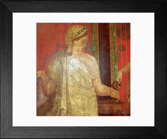 Framed Print : Fresco Detail, Ministrant Carrying a Tray of Food, 1st Century BC Framed Print : Fresco Detail, Ministrant Carrying a Tray of Food, 1st Century BC