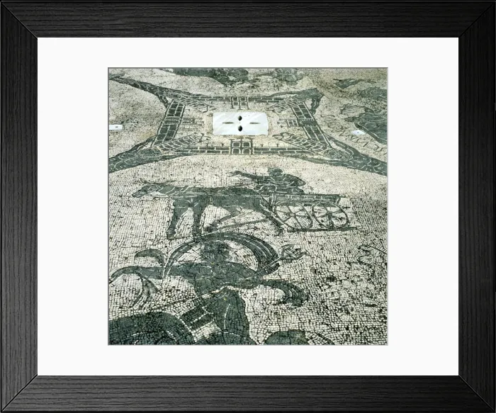 Framed Print : Chariotieer, mosaic, Cisarii, Ostia, Italy, c1st Century Framed Print : Chariotieer, mosaic, Cisarii, Ostia, Italy, c1st Century