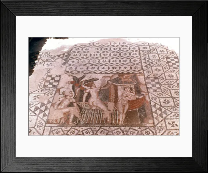 Framed Print : Nymphs, Roman mosaic, Volubilis, Morocco Framed Print : Nymphs, Roman mosaic, Volubilis, Morocco