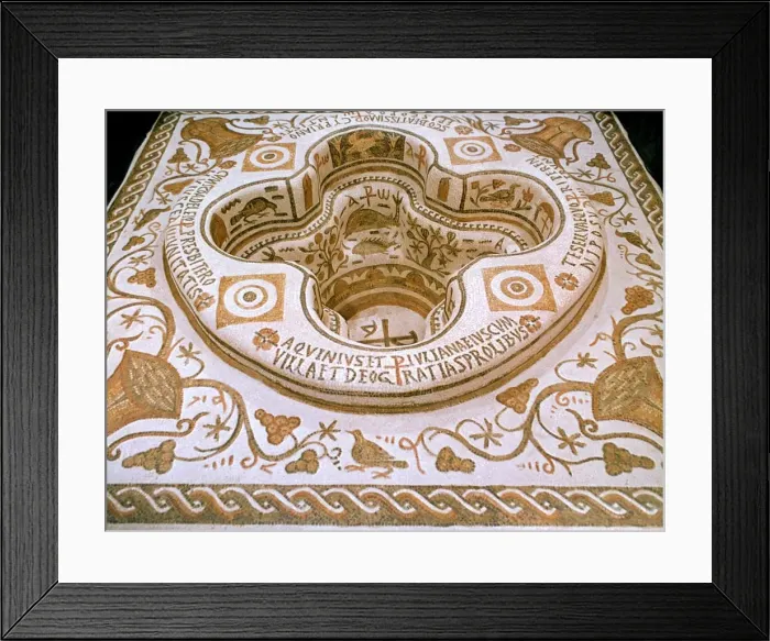 Framed Print : Roman mosaic, 6th century AD Framed Print : Roman mosaic, 6th century AD