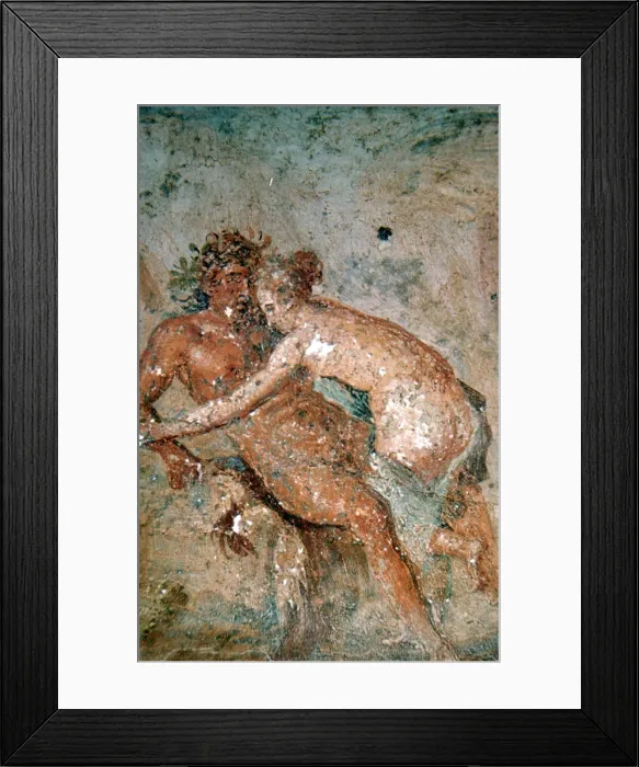 Framed Print : Erotic mural, Pompeii, Italy Framed Print : Erotic mural, Pompeii, Italy