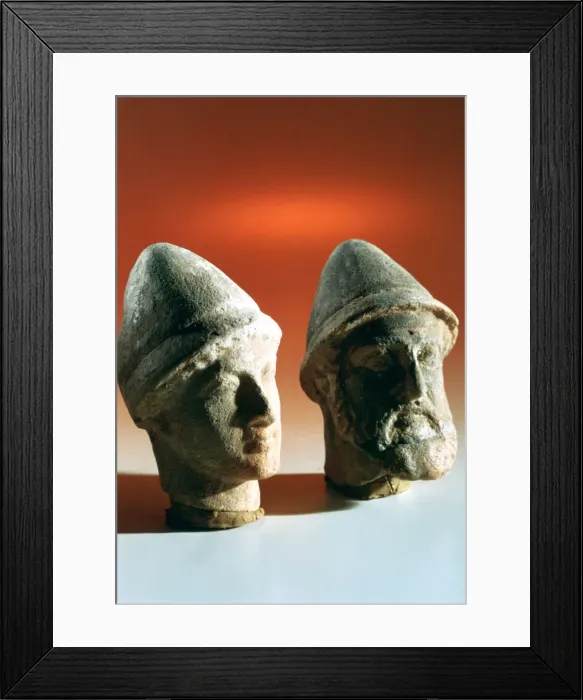 Framed Print : Heads of dignitaries, Kerkouane, Tunisia, 3rd century BC Framed Print : Heads of dignitaries, Kerkouane, Tunisia, 3rd century BC