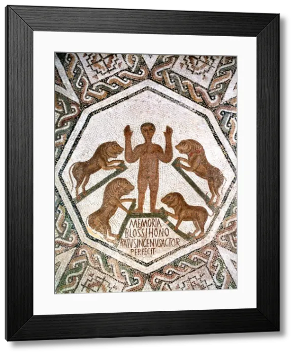 Framed Print : Daniel in the lions den, Roman mosaic from Bordj El Loudi, Tunisia, 5th Century AD Framed Print : Daniel in the lions den, Roman mosaic from Bordj El Loudi, Tunisia, 5th Century AD