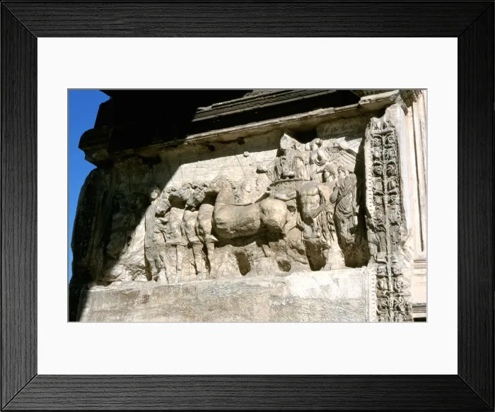 Framed Print : The Emperor Titus leading his troops, wall relief, Rome Framed Print : The Emperor Titus leading his troops, wall relief, Rome