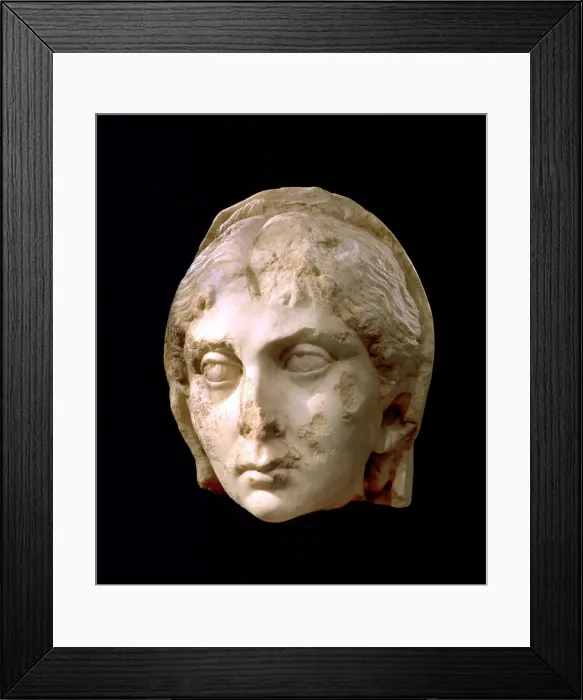 Framed Print : Marble head of a woman, 3rd century AD. Artist: R Guillemot