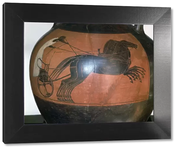 Greek vase depicting a chariot, c5th-6th century BC