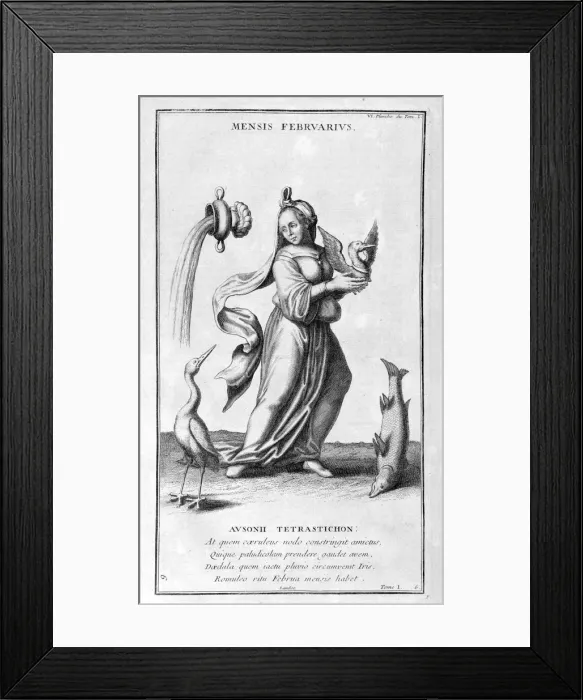 Framed Print : A representation of February, 1757. Artist: Bernard de Montfaucon Framed Print : A representation of February, 1757. Artist: Bernard de Montfaucon