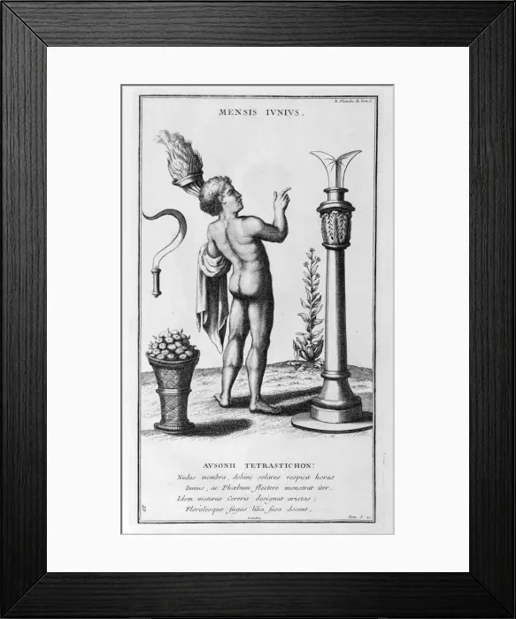 Framed Print : A representation of June, 1757. Artist: Bernard de Montfaucon Framed Print : A representation of June, 1757. Artist: Bernard de Montfaucon