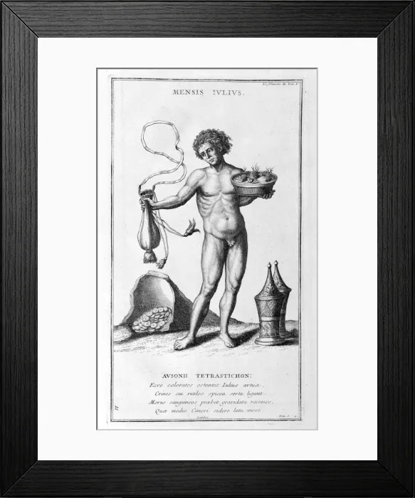 Framed Print : A representation of July, 1757. Artist: Bernard de Montfaucon Framed Print : A representation of July, 1757. Artist: Bernard de Montfaucon