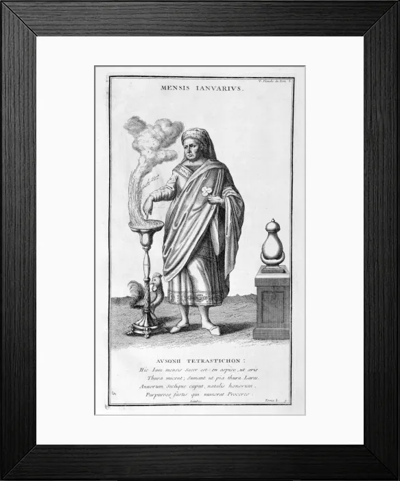 Framed Print : A representation of January, 1757. Artist: Bernard de Montfaucon Framed Print : A representation of January, 1757. Artist: Bernard de Montfaucon
