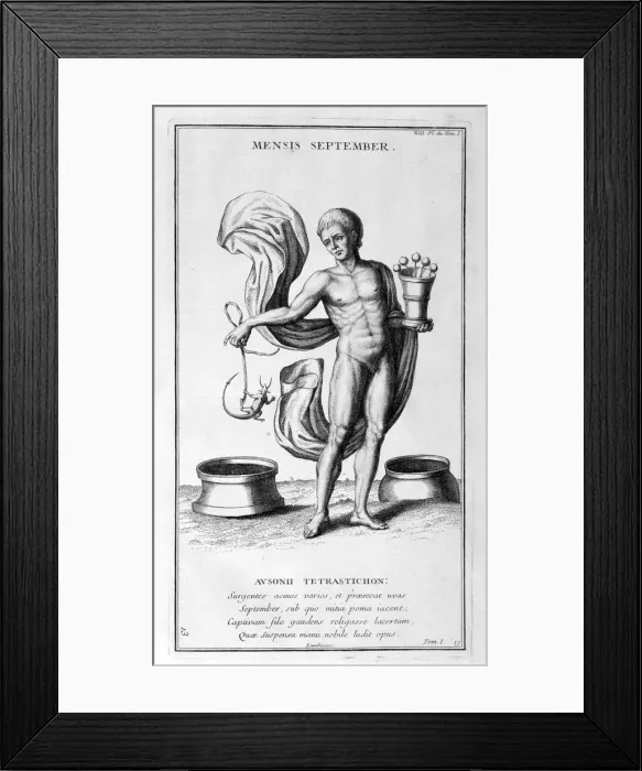 Framed Print : A representation of September, 1757. Artist: Bernard de Montfaucon Framed Print : A representation of September, 1757. Artist: Bernard de Montfaucon