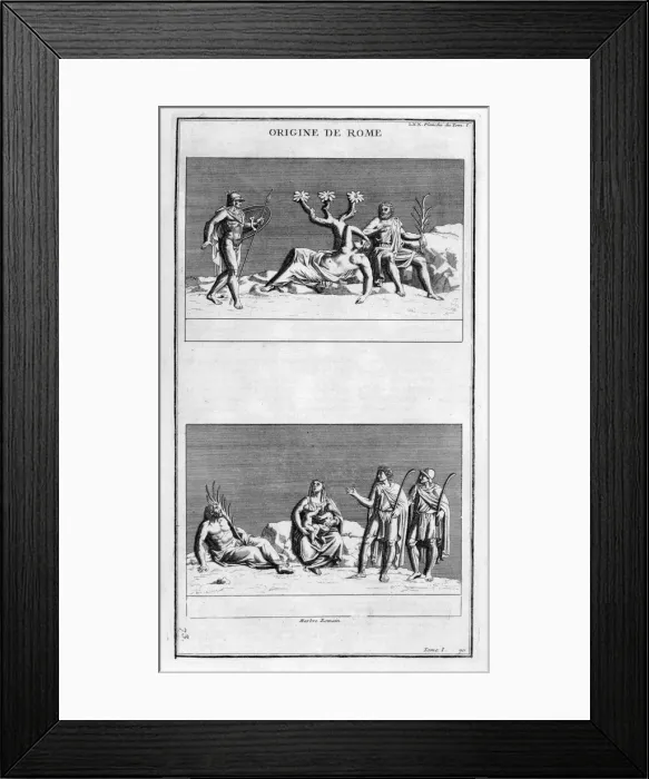 Framed Print : The origin of Rome, 1757. Artist: Bernard de Montfaucon Framed Print : The origin of Rome, 1757. Artist: Bernard de Montfaucon