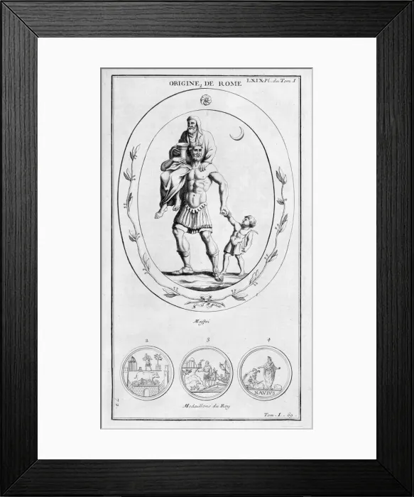 Framed Print : The origin of Rome, 1757. Artist: Bernard de Montfaucon Framed Print : The origin of Rome, 1757. Artist: Bernard de Montfaucon