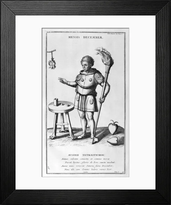 Framed Print : A representation of December, 1757. Artist: Bernard de Montfaucon Framed Print : A representation of December, 1757. Artist: Bernard de Montfaucon