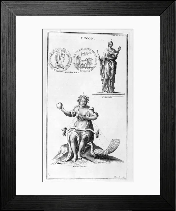 Framed Print : Juno, 1757. Artist: Bernard de Montfaucon Framed Print : Juno, 1757. Artist: Bernard de Montfaucon