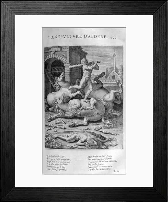 Framed Print : The Burial of Abdere, 1615. Artist: Leonard Gaultier Framed Print : The Burial of Abdere, 1615. Artist: Leonard Gaultier