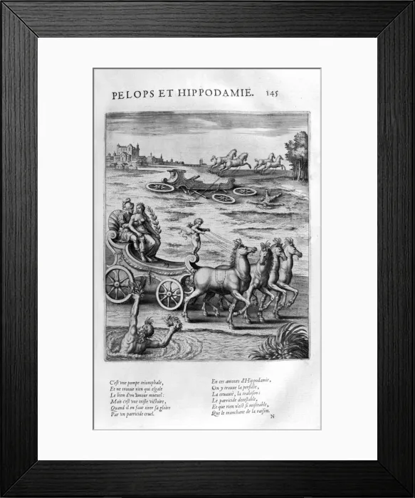 Framed Print : Pelops and Hippodamia, 1615. Artist: Leonard Gaultier Framed Print : Pelops and Hippodamia, 1615. Artist: Leonard Gaultier