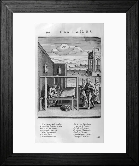 Framed Print : Weaver, 1615. Artist: Leonard Gaultier Framed Print : Weaver, 1615. Artist: Leonard Gaultier