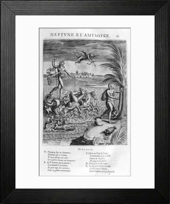 Framed Print : Neptune and Amymone, 1615. Artist: Leonard Gaultier Framed Print : Neptune and Amymone, 1615. Artist: Leonard Gaultier