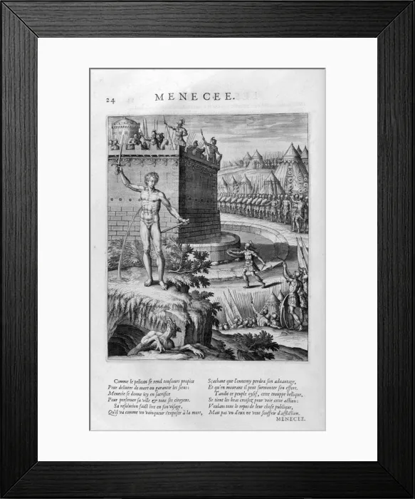 Framed Print : Menecee, 1615. Artist: Leonard Gaultier Framed Print : Menecee, 1615. Artist: Leonard Gaultier