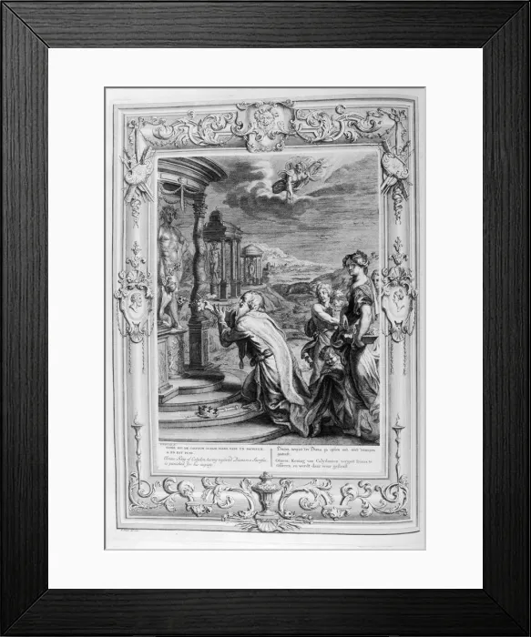 Framed Print : Oeneus, King of Calydon is Punished for his Impiety, 1733. Artist: Bernard Picart