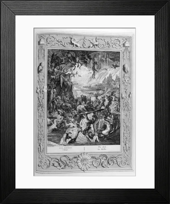 Framed Print : Scene of Hell, 1733. Artist: Bernard Picart Framed Print : Scene of Hell, 1733. Artist: Bernard Picart
