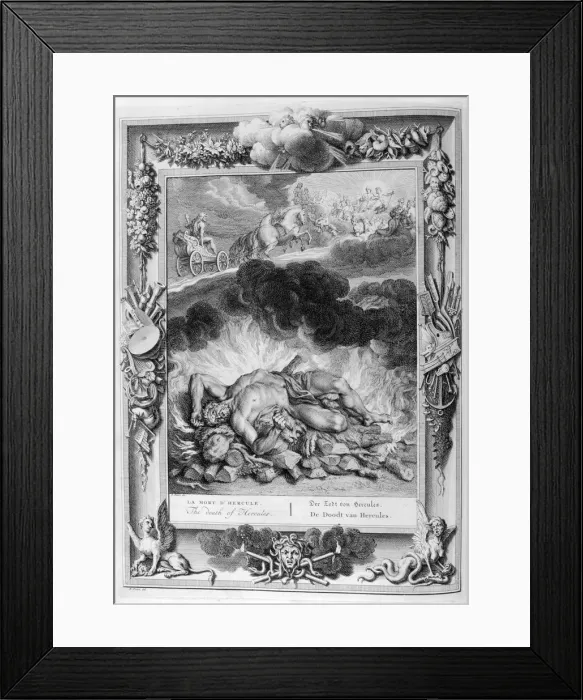Framed Print : The death of Hercules, 1733. Artist: Bernard Picart Framed Print : The death of Hercules, 1733. Artist: Bernard Picart